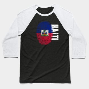 Haiti Flag Fingerprint My Story DNA Haitian Baseball T-Shirt